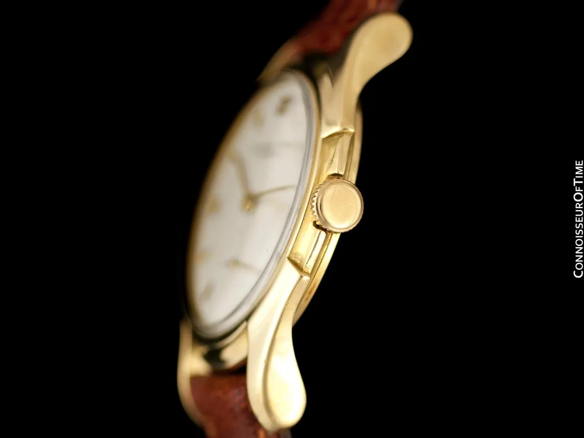 1950 Audemars Piguet "Batman" Lugs Vintage Mens Midsize Dress Watch - 18K Gold