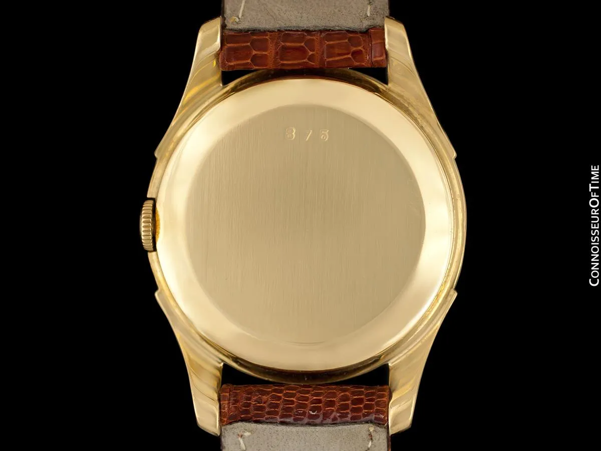 1950 Audemars Piguet "Batman" Lugs Vintage Mens Midsize Dress Watch - 18K Gold