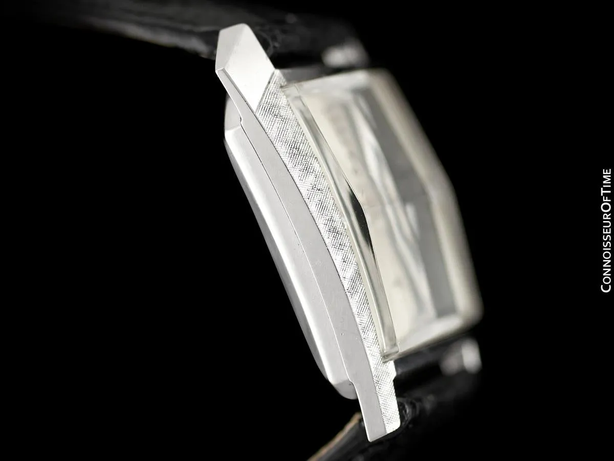 1965 Jaeger-LeCoultre Vintage Mens Asymmetrical Watch - 14K White Gold & Diamonds