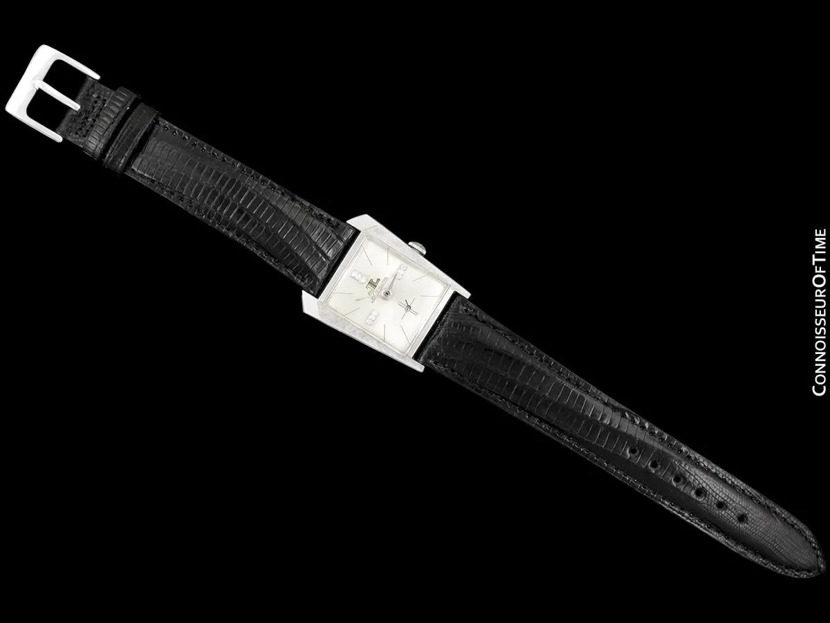 1965 Jaeger-LeCoultre Vintage Mens Asymmetrical Watch - 14K White Gold & Diamonds