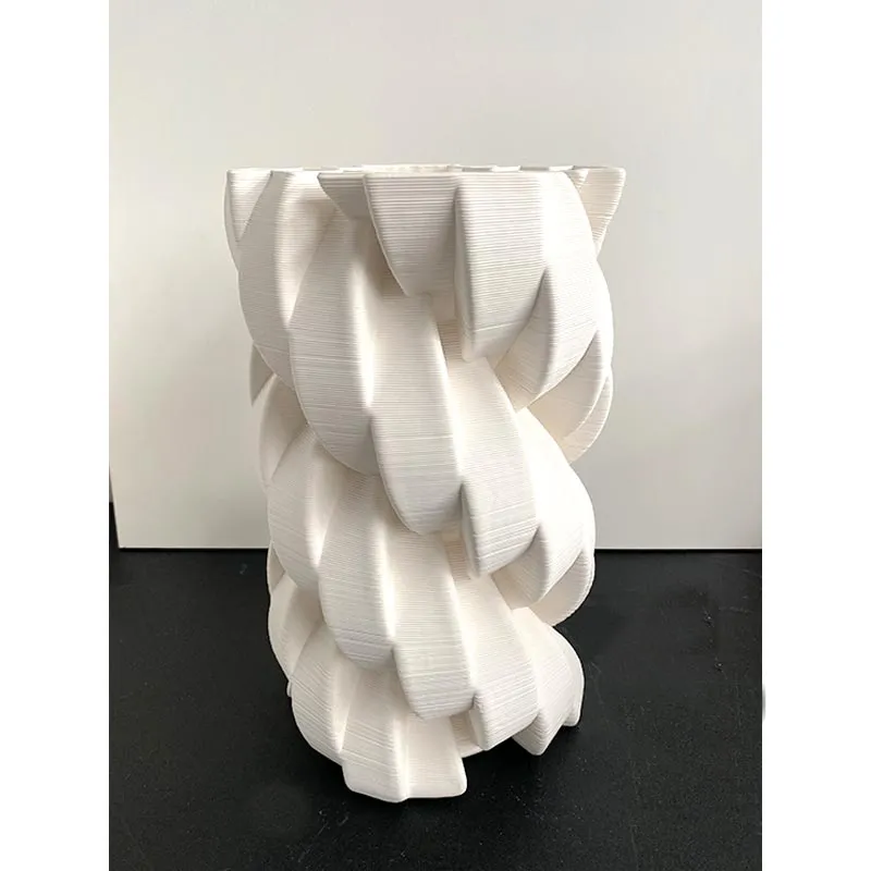 3D Printed Porcelain Vase - Overlap (31cm)