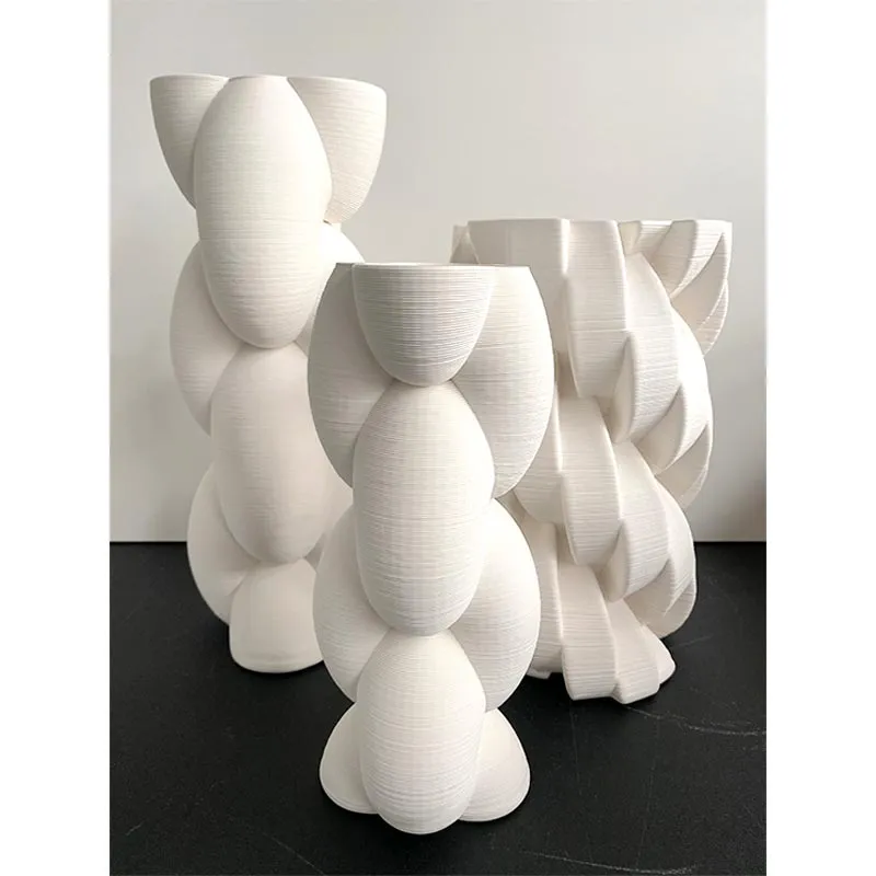 3D Printed Porcelain Vase - Overlap (31cm)