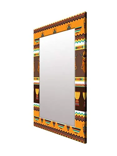 999STORE Printed Bathroom Mirrors for Wall Bathroom Big Mirrors Brown Cartoons washroom Bathroom Mirror (MDF_14X20 Inches) MirrorSMP15