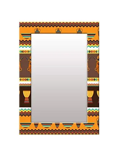 999STORE Printed Bathroom Mirrors for Wall Bathroom Big Mirrors Brown Cartoons washroom Bathroom Mirror (MDF_14X20 Inches) MirrorSMP15