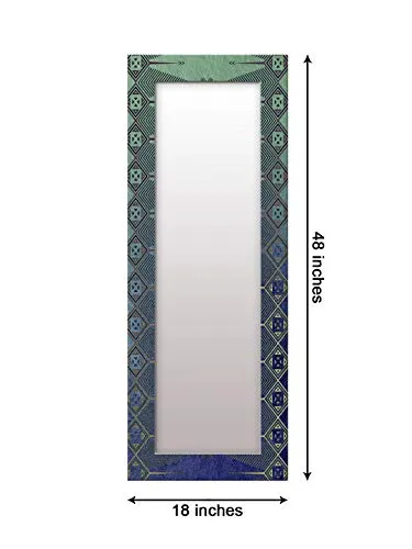 999STORE Printed Big Size Mirror Mirror for Wall Full Length 6ft Zigzag Pattren Abstruck Large Long Big Full Length Mirror (MDF_18X48 Inches) MirrorBMP388