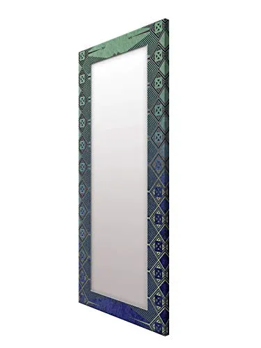 999STORE Printed Big Size Mirror Mirror for Wall Full Length 6ft Zigzag Pattren Abstruck Large Long Big Full Length Mirror (MDF_18X48 Inches) MirrorBMP388