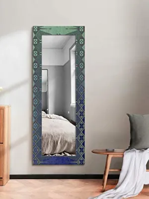 999STORE Printed Big Size Mirror Mirror for Wall Full Length 6ft Zigzag Pattren Abstruck Large Long Big Full Length Mirror (MDF_18X48 Inches) MirrorBMP388