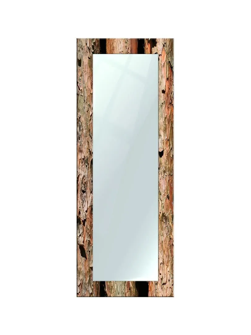 999STORE Printed Dressing Mirror for Bedroom Full Length Bedroom Mirror Full Length Brown Wood Pattern Mirror 5 feet (MDF_18X48 Inches) MirrorBMP128