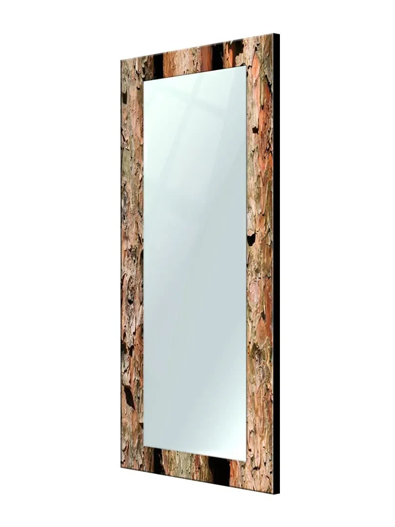 999STORE Printed Dressing Mirror for Bedroom Full Length Bedroom Mirror Full Length Brown Wood Pattern Mirror 5 feet (MDF_18X48 Inches) MirrorBMP128