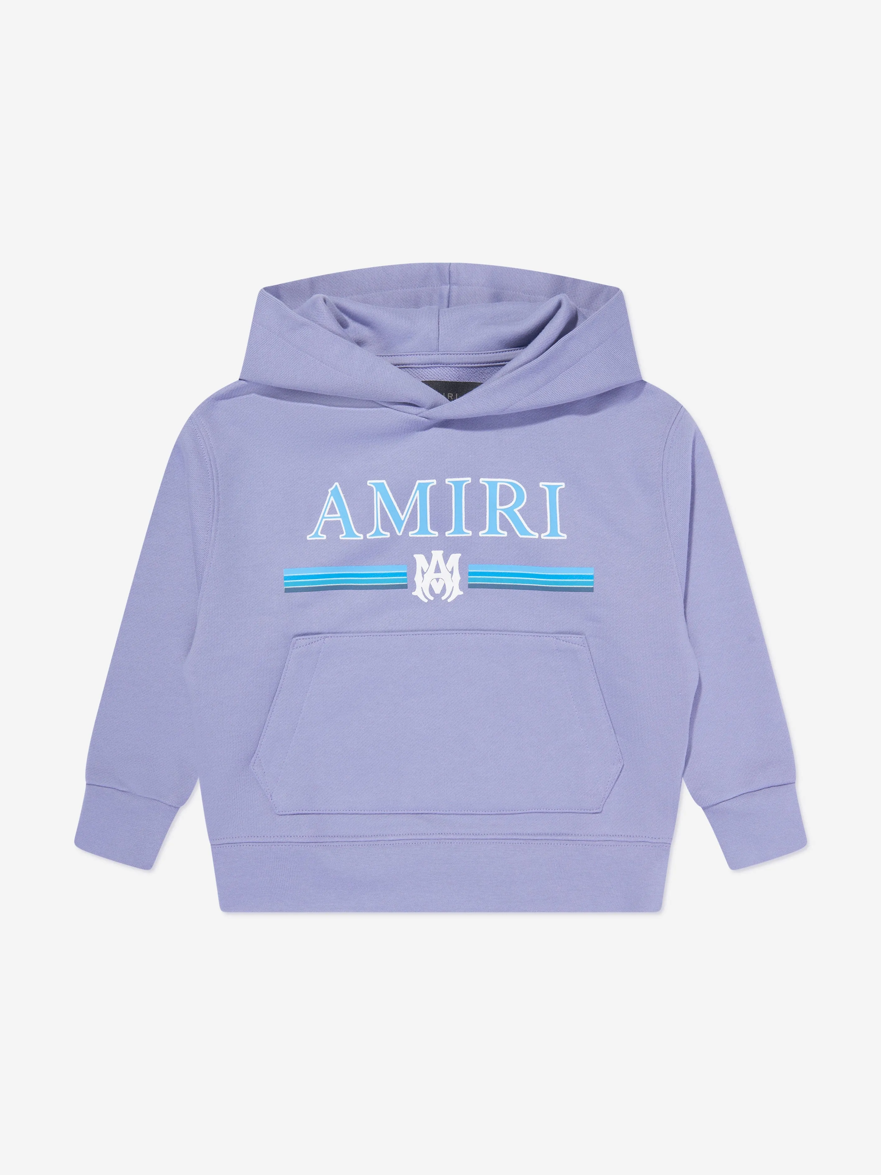 Amiri Kids Logo Gradient Bar Hoodie in Blue