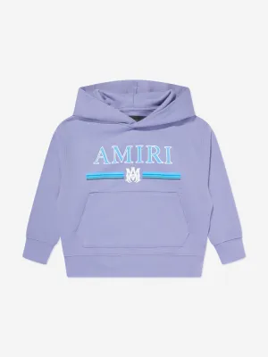 Amiri Kids Logo Gradient Bar Hoodie in Blue