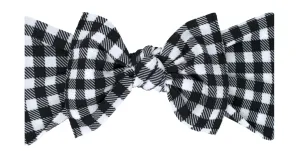 Baby Bling Black Gingham Printed Knot Headband