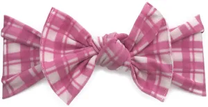 Baby Bling Hot Pink Plaid Printed Knot Headband