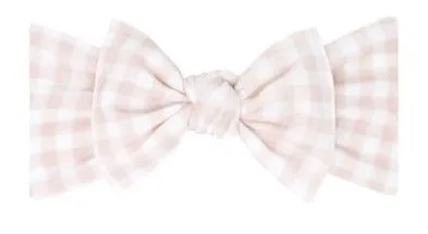 Baby Bling Petal Gingham Printed Knot Headband