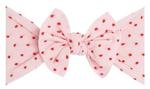 Baby Bling Pink w/Red Shabby Dot Knot Headband