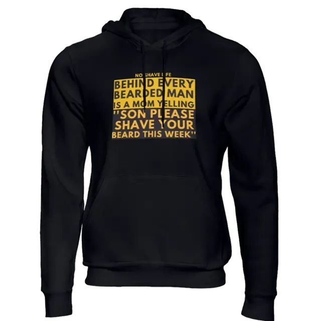 Behind Every Bearded Man Black Men's Hoodie