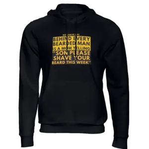 Behind Every Bearded Man Black Men's Hoodie