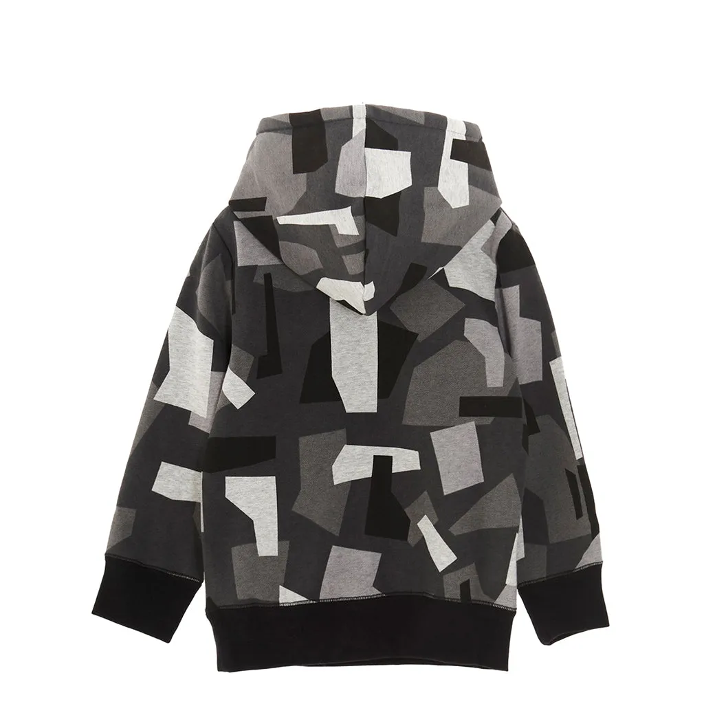 Black Geometric Camo Hoodie