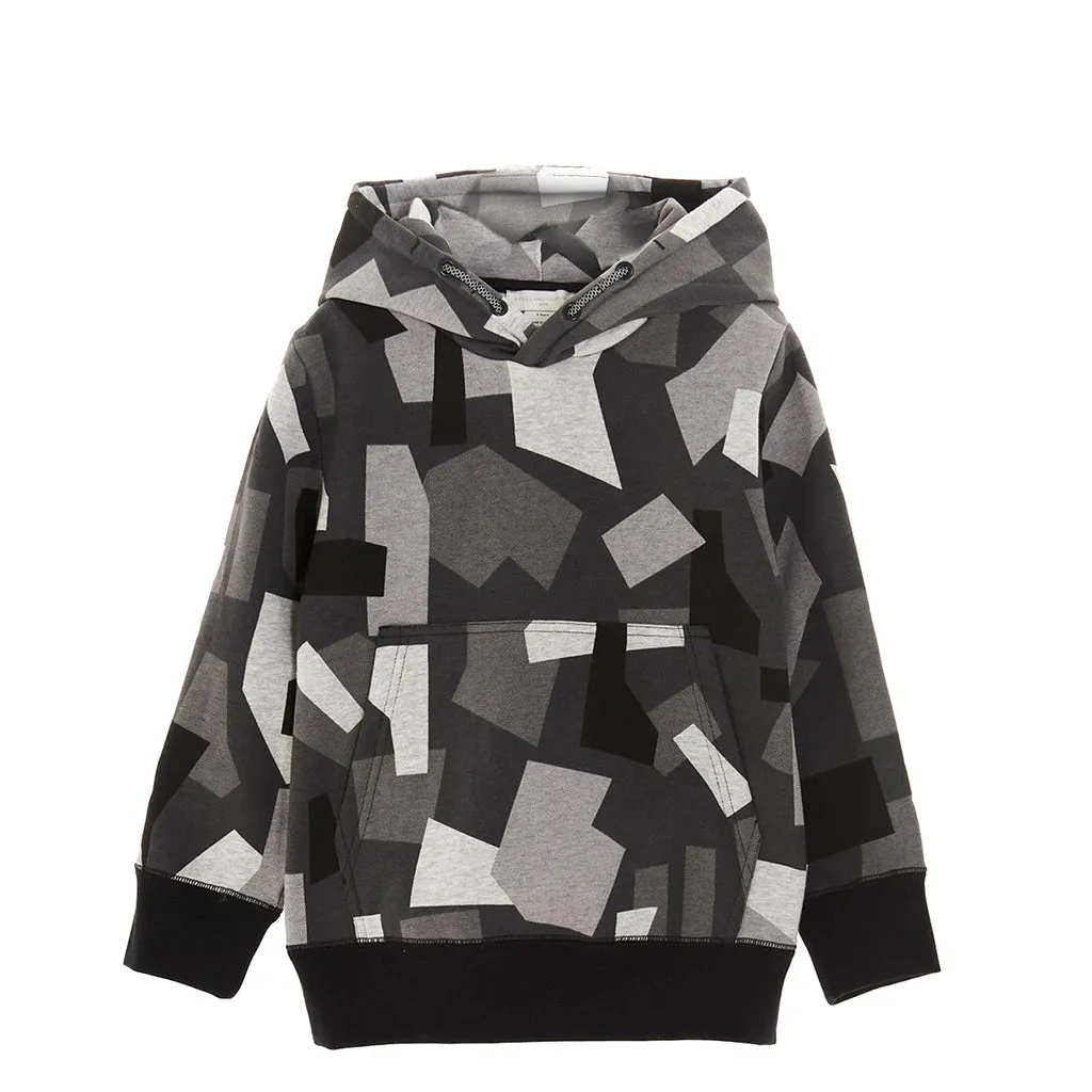 Black Geometric Camo Hoodie