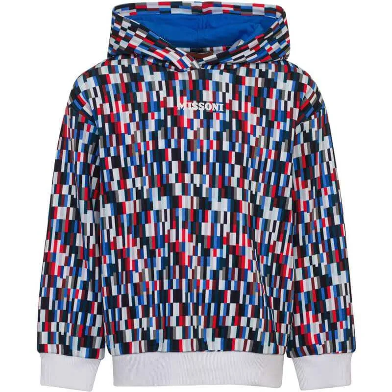 Boys Pixel Print Pull Over  Hoodie