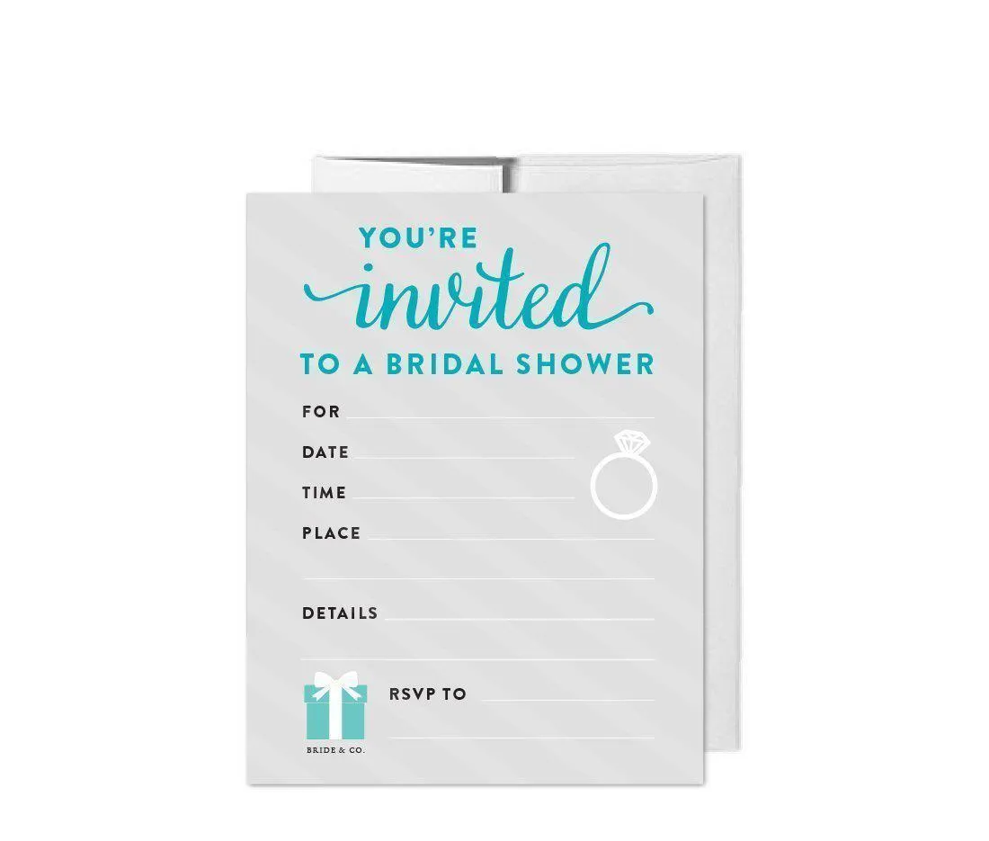 Bride & Co. Bridal Shower Blank Invitations