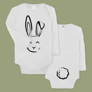 Bunny Organic Cotton Baby Bodysuit - Long Sleeves