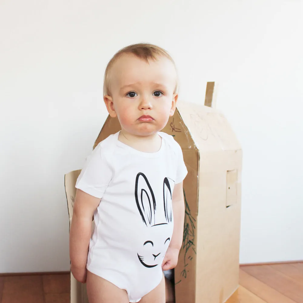 Bunny Organic Cotton Baby Bodysuit - Short Sleeves