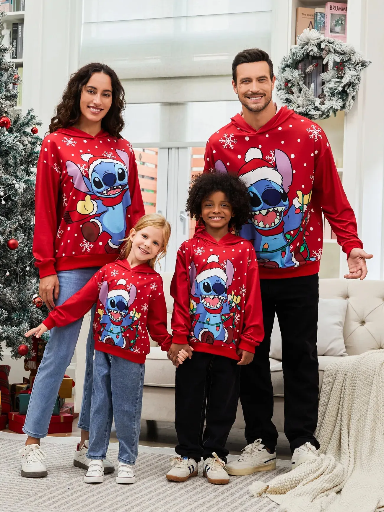 Cartoon Printed Family Matching Hoodie Set