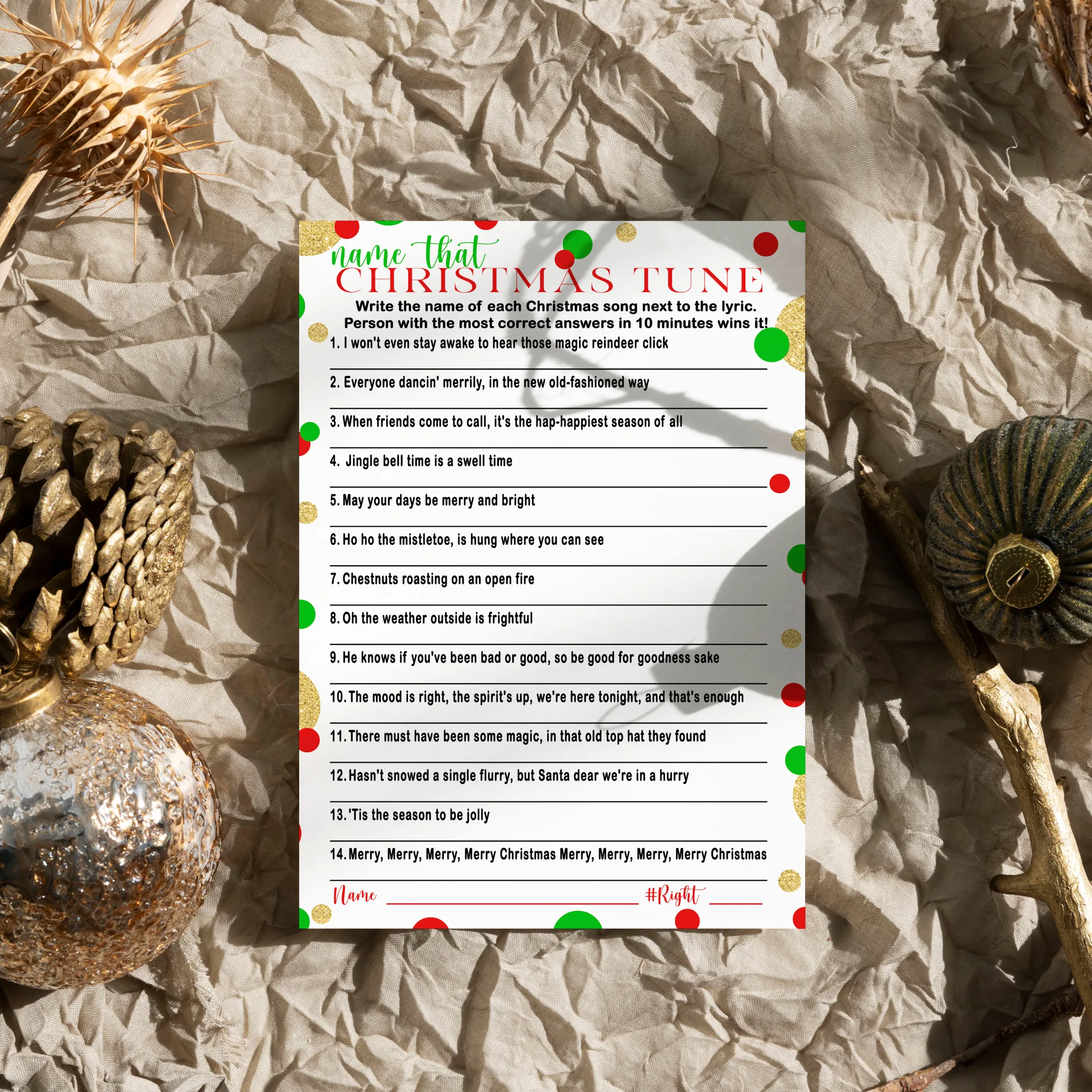 Christmas Party Trivia Game - Fun Activity for Adults - Movie & Song Questions - 25 Guests