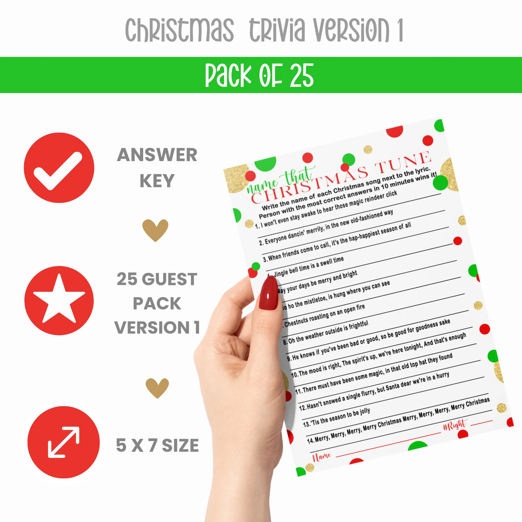 Christmas Party Trivia Game - Fun Activity for Adults - Movie & Song Questions - 25 Guests