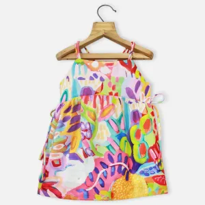 Colorful Abstarct Printed Sleeveless Dress