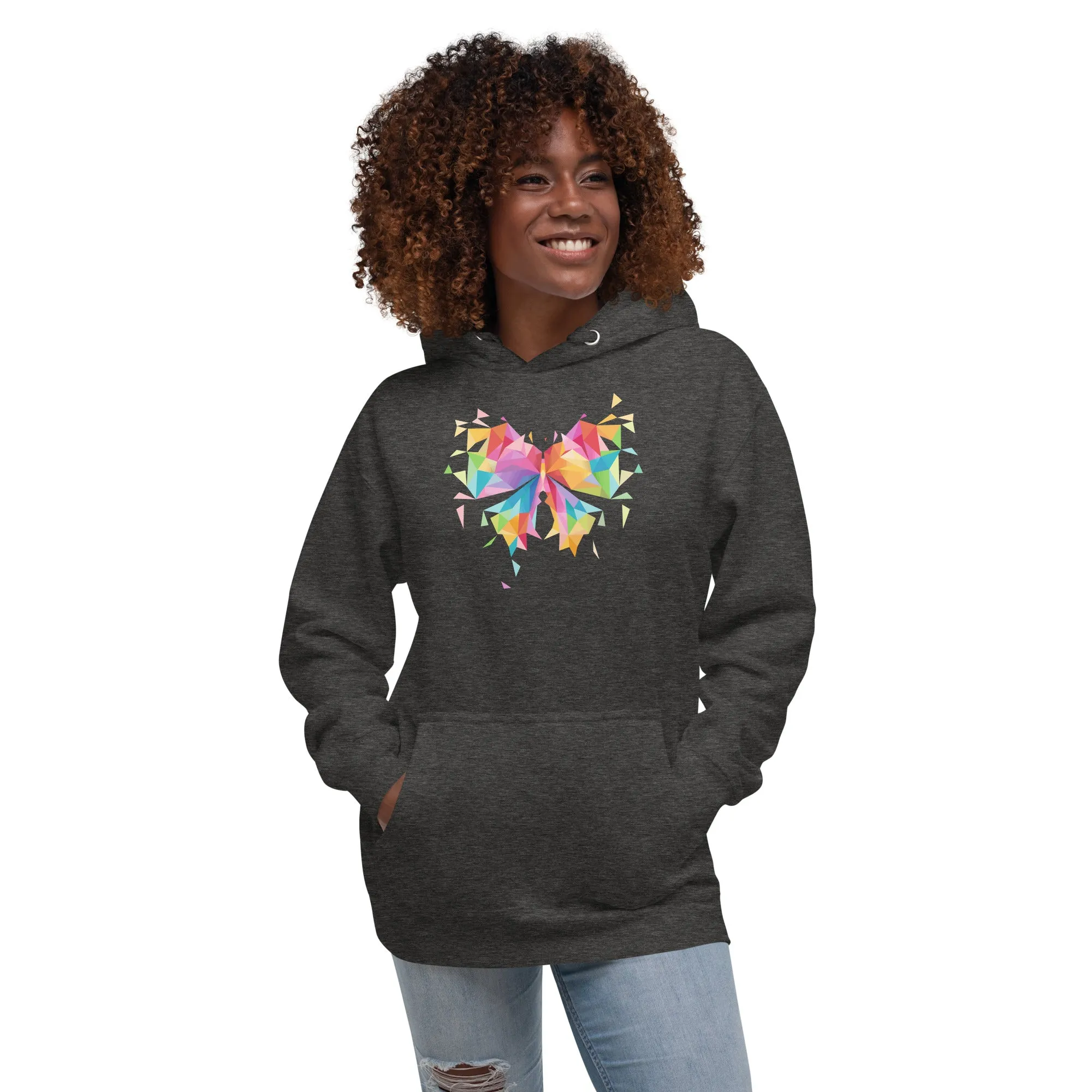 Colorful Butterfly Geometric - Unisex Hoodie, comfy, soft, fun, cute