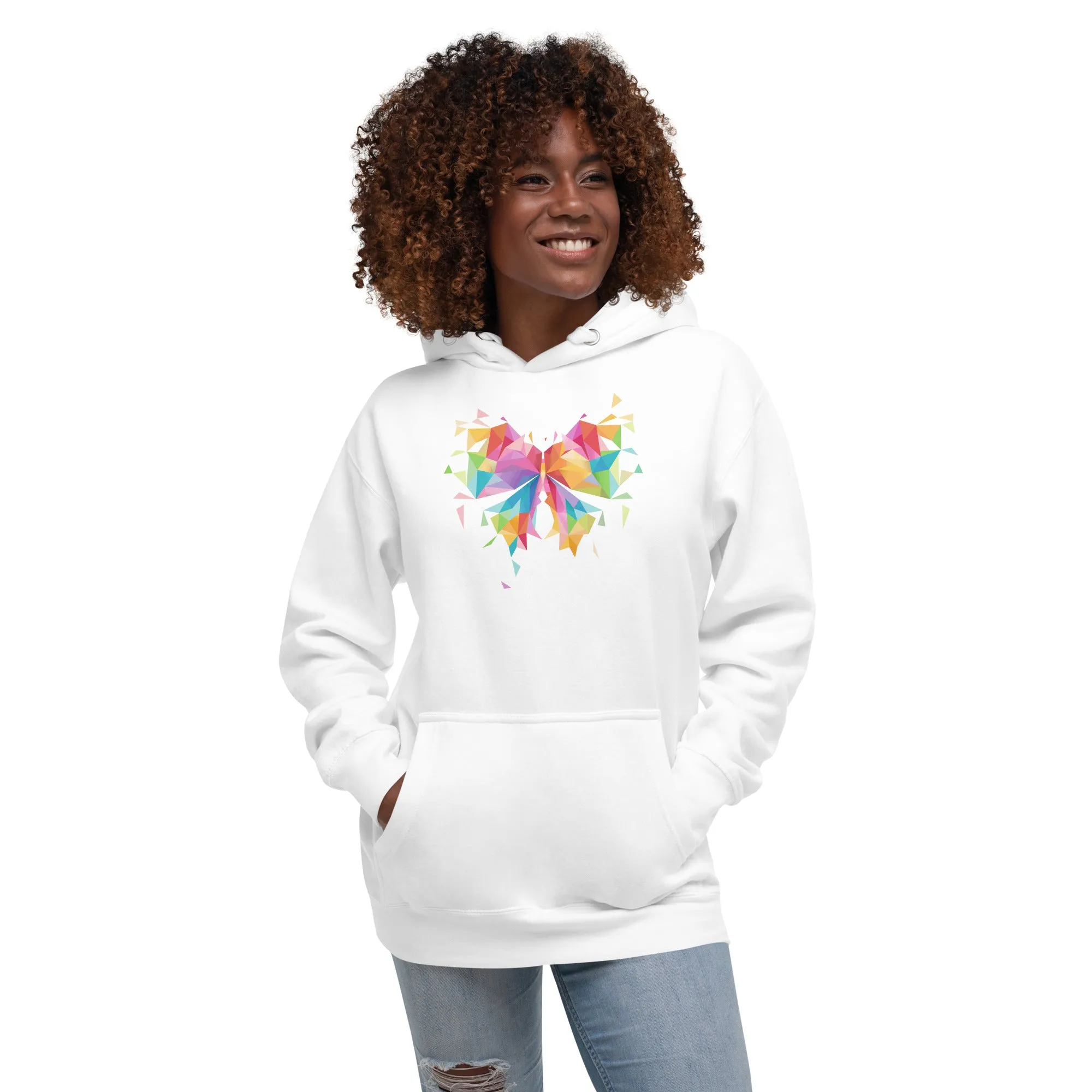 Colorful Butterfly Geometric - Unisex Hoodie, comfy, soft, fun, cute