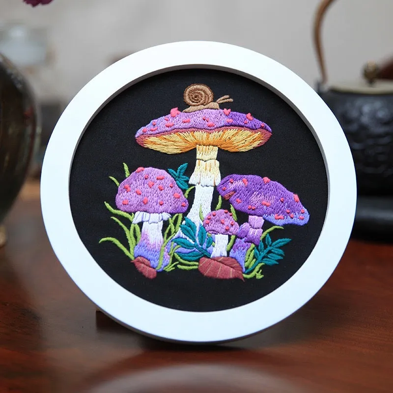 Colorful Mushrooms Hand Embroidery DIY Kit 20cm