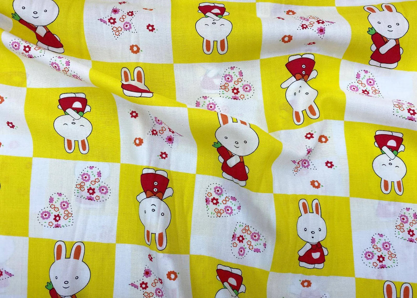 Cute Bunny & Stars - Novelty Printed Viscose