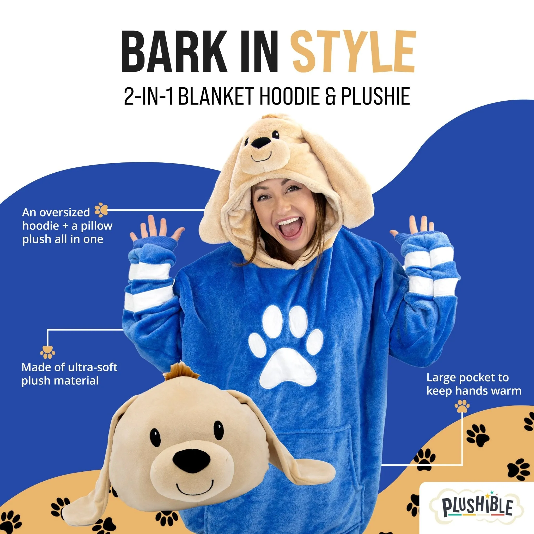 Dougie Dog Adult Snugible | Blanket Hoodie & Pillow