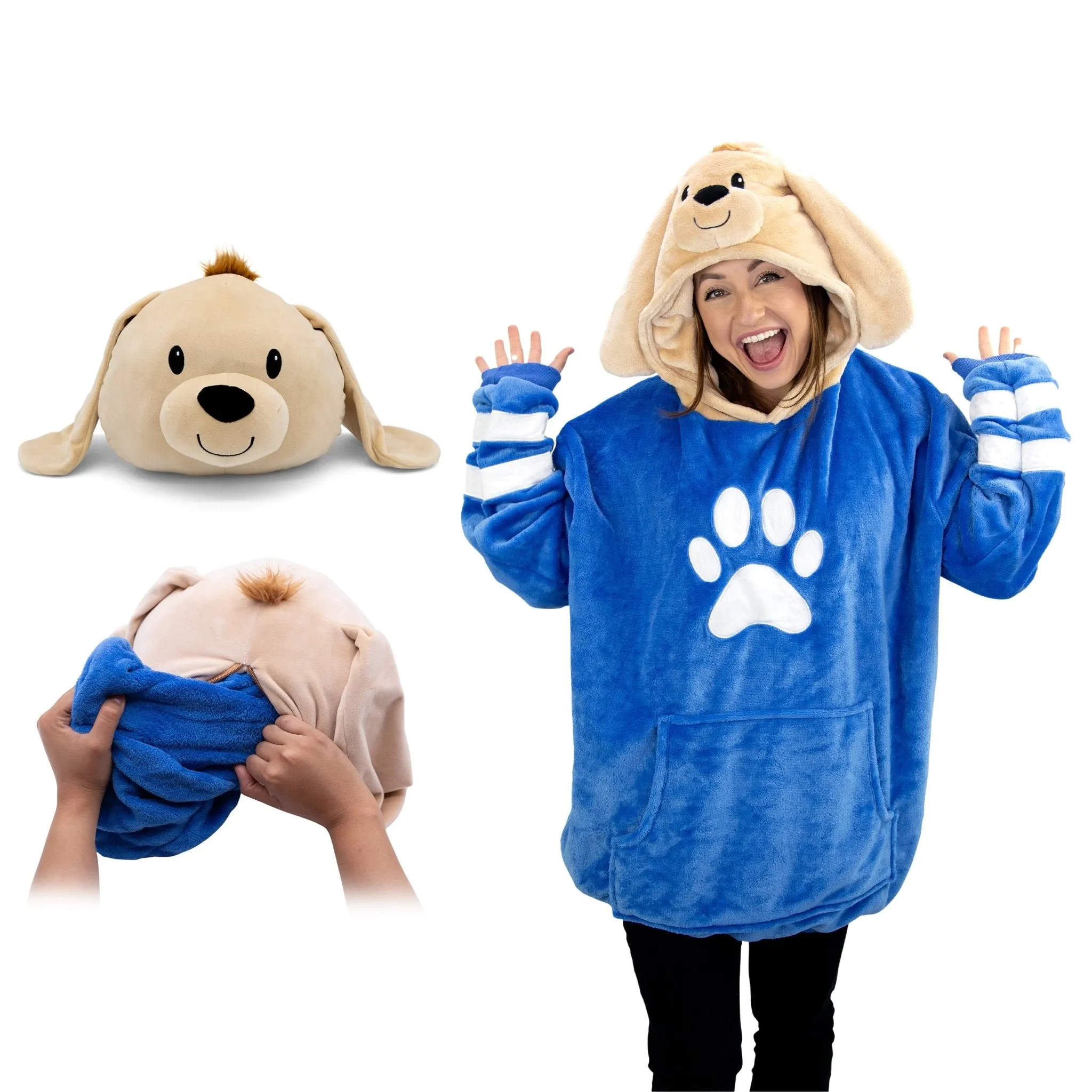 Dougie Dog Adult Snugible | Blanket Hoodie & Pillow