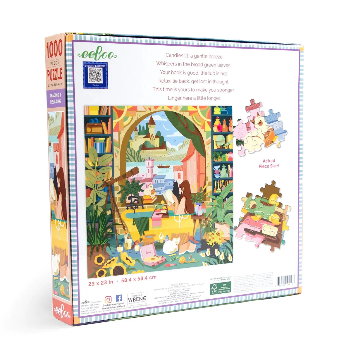 eeBoo 1000 Piece Puzzle Reading & Relaxing