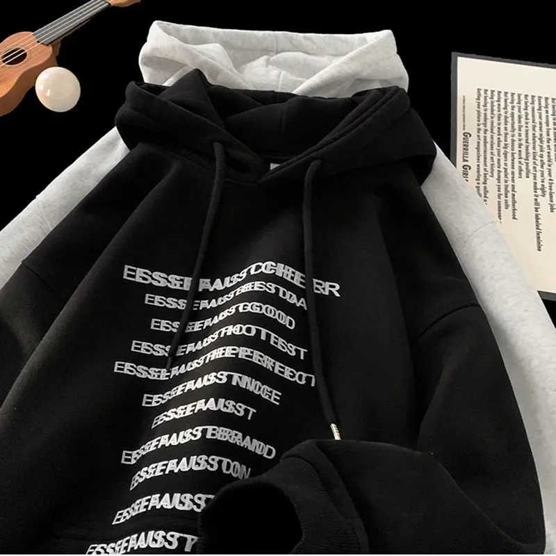 Fashion Baggy Letter Print Casual Unisex Hoodie