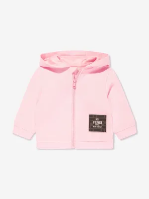 Fendi Baby Girls Logo Zip Up Top in Pink