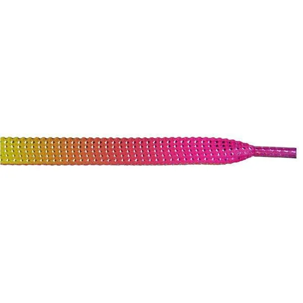 Glitter 3/8" Flat Laces - Colorful Gradient (1 Pair Pack) Shoelaces