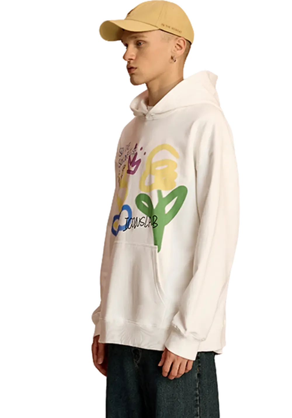 Hand Painted Colorful Floral Hoodie