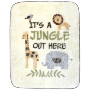 Hudson Baby High Pile Plush Blanket, Its A Jungle Out Here