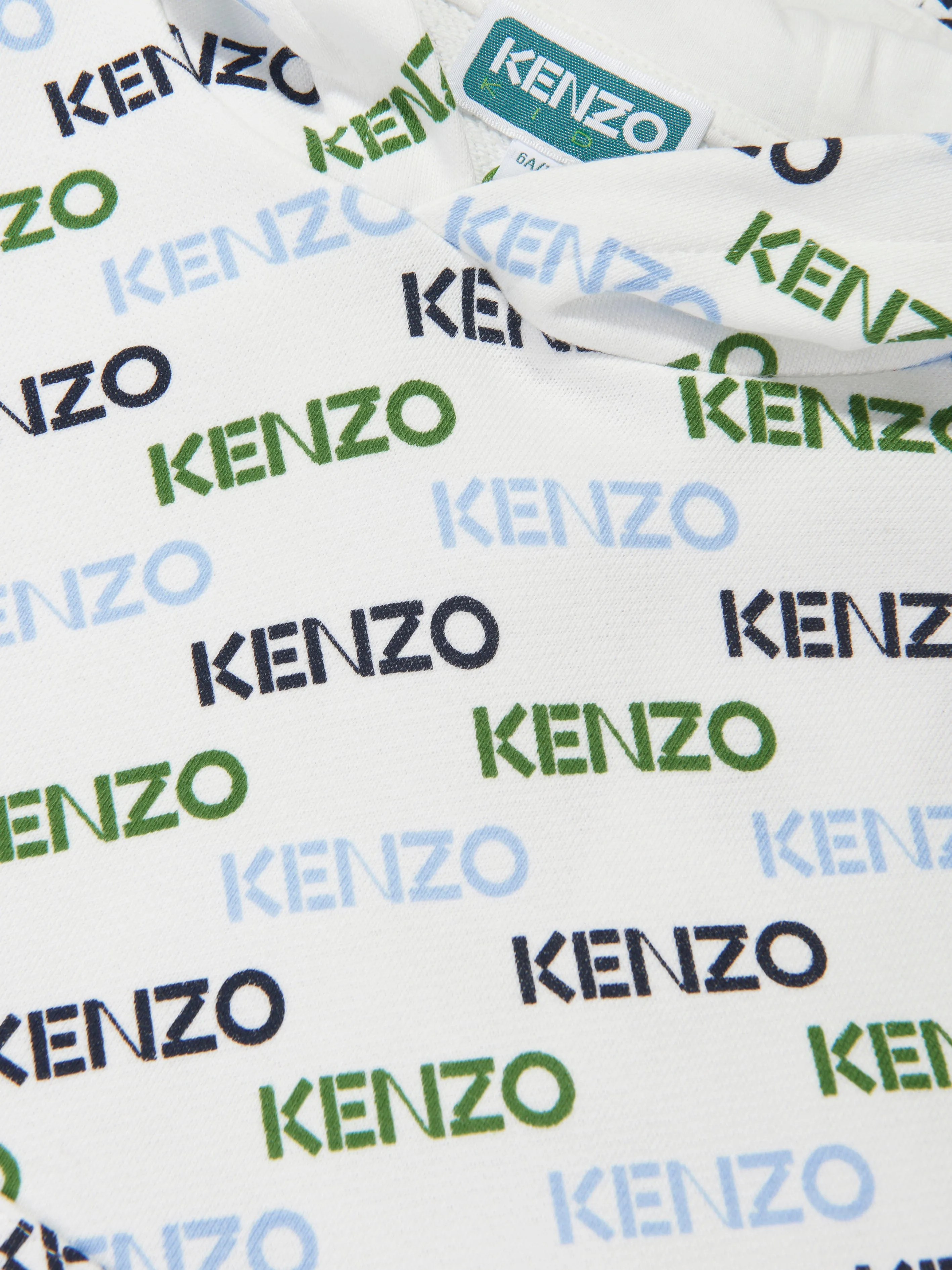 KENZO Boys Logo Print Hoodie in Ivory