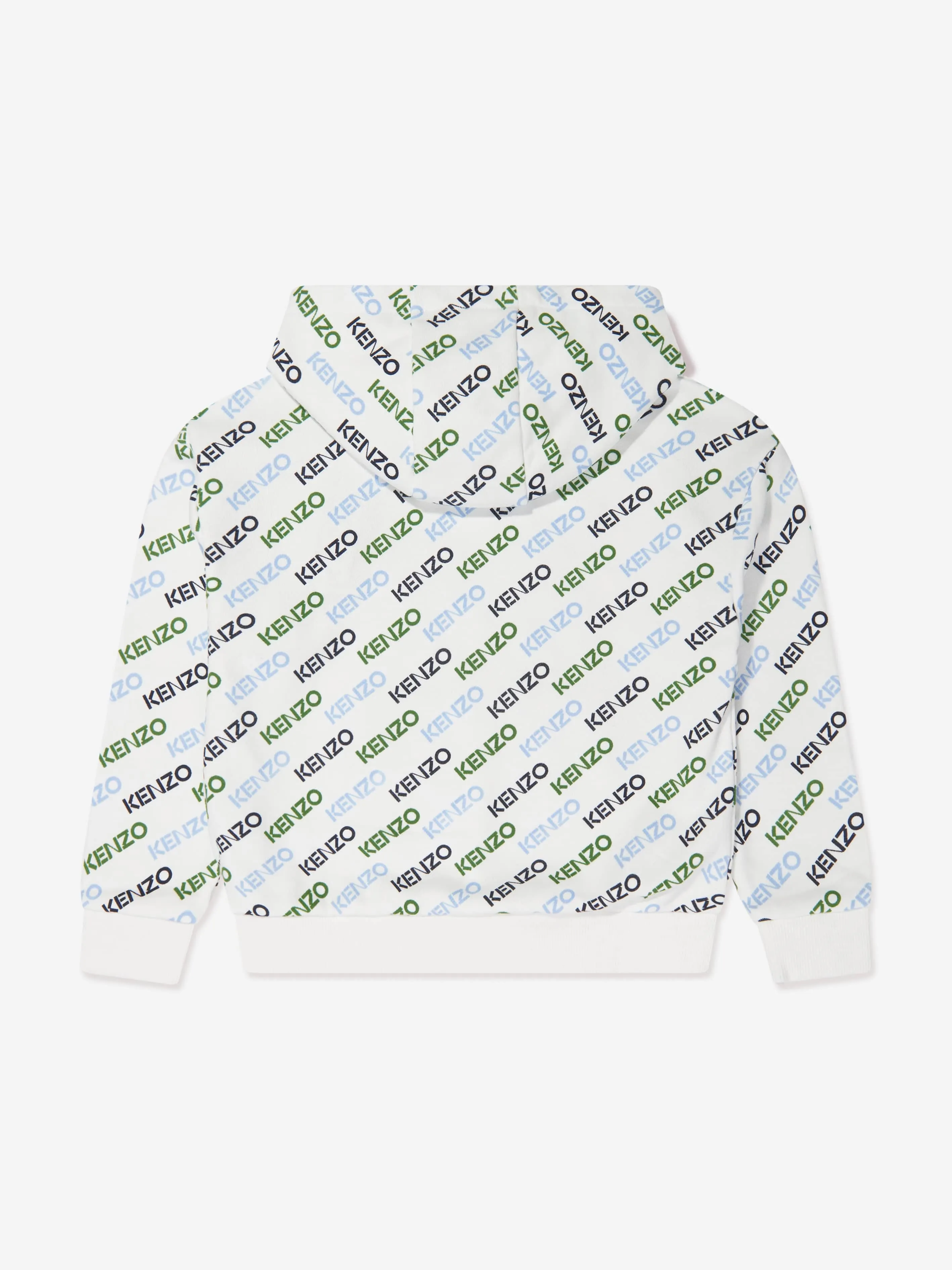 KENZO Boys Logo Print Hoodie in Ivory