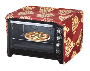 Kuber Industries Polyster Floral Printed Microwave Oven Cover,23 LTR. (Maroon)-HS43KUBMART25939