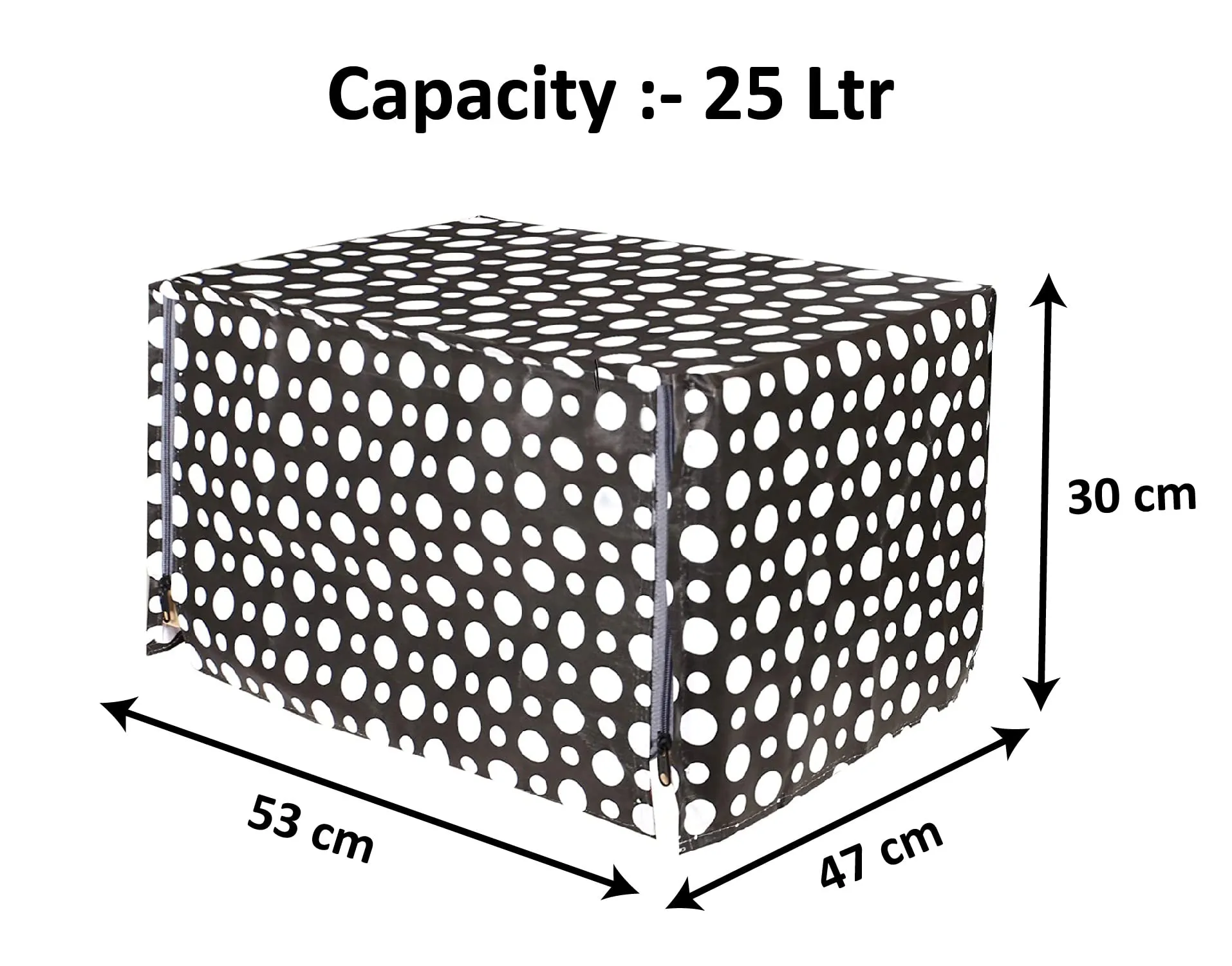 Kuber Industries PVC Dot Printed Microwave Oven Cover, Dustproof Machine Protector Cover,25 LTR. (Black)-HS43KUBMART26076