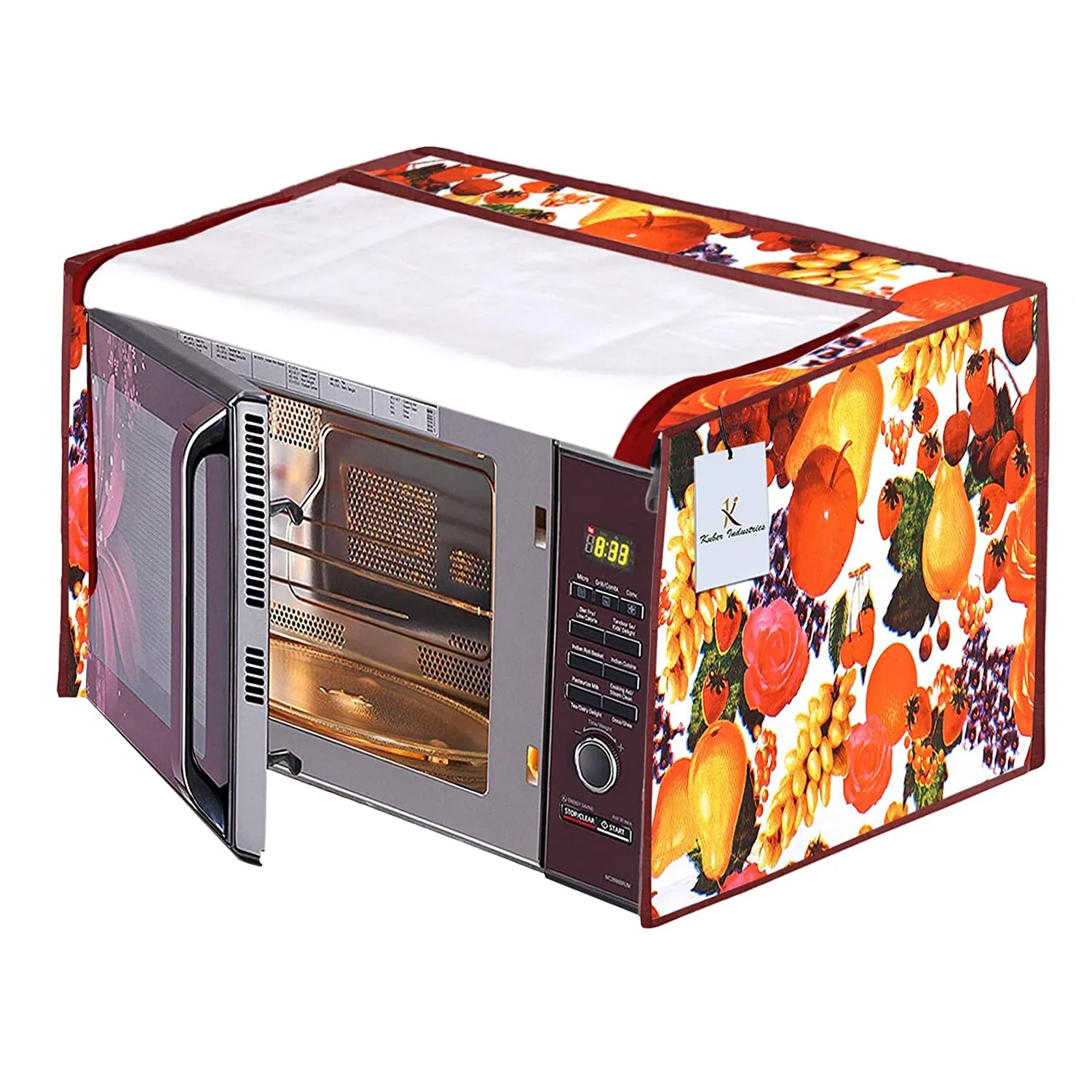 Kuber Industries PVC Fruit Printed Microwave Oven Cover,20 LTR. (Multicolor)-HS43KUBMART26025, Standard