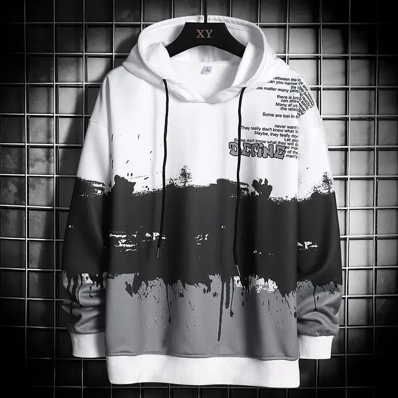 Large Size Full-Print Multicolour Loose Hoodie