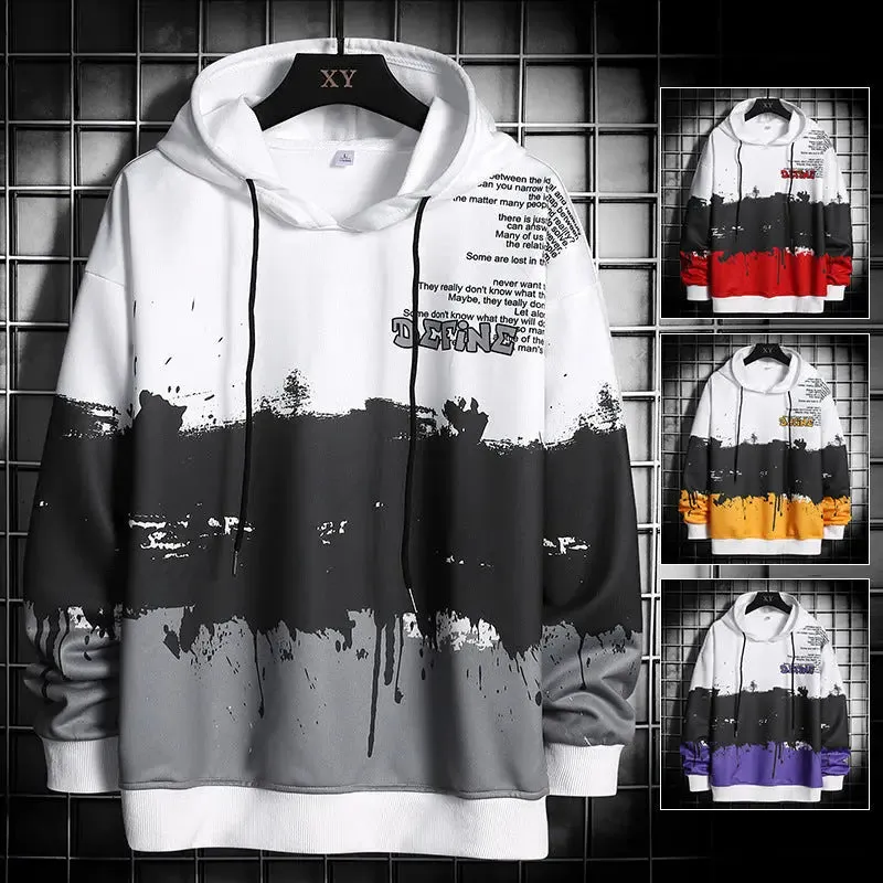 Large Size Full-Print Multicolour Loose Hoodie